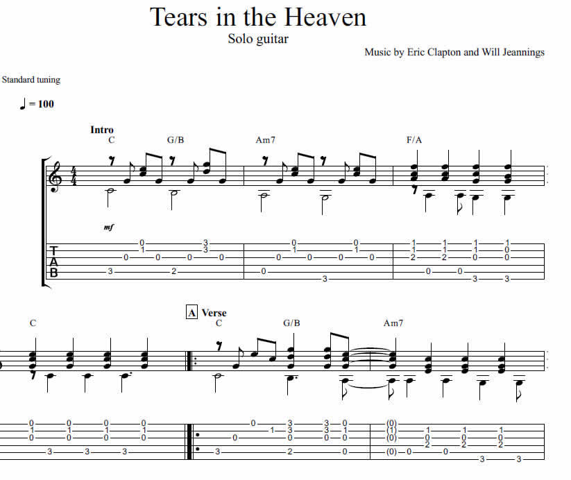 Tears in heaven текст