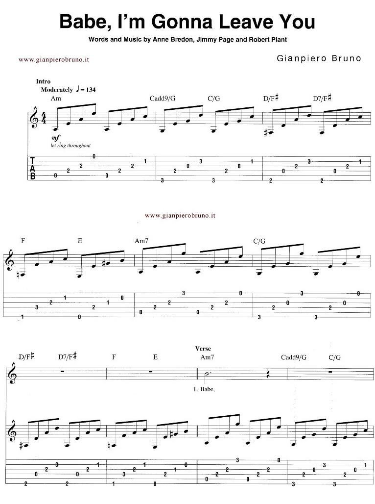 Babe-I'm-Gonna-Leave-You-Led-Zeppelin-spartito-tab