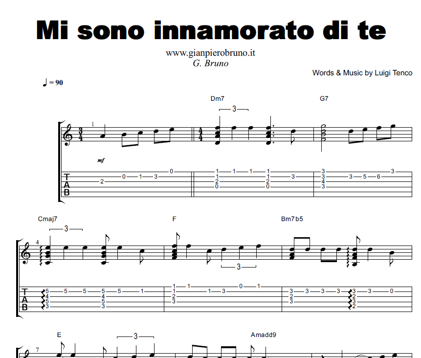 Mi-sono-innamorato-di-te-spartito-chitarra-Luigi-Tenco